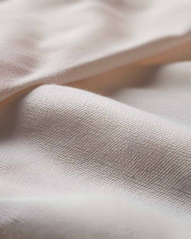Close view of woven cotton bedding showing a fine, even fabric texture